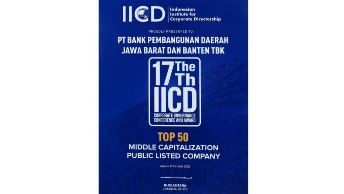 Foto: Bank bjb Raih Pengakuan Top 50 Emiten MidCap GCG 2026