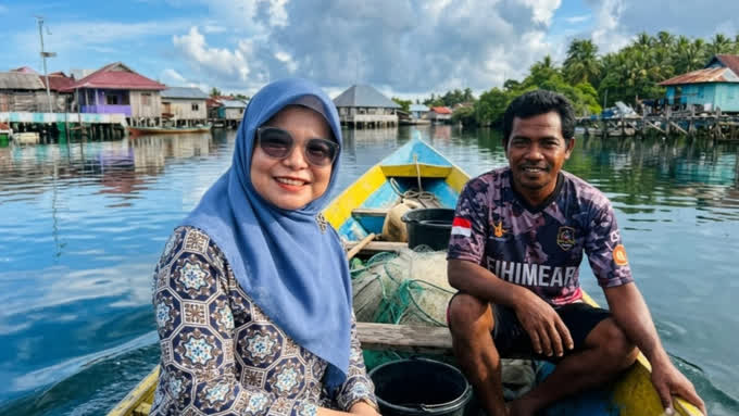 Foto: Mantri BRI Tembus Ombak Jaga Ekonomi Warga Wakatobi