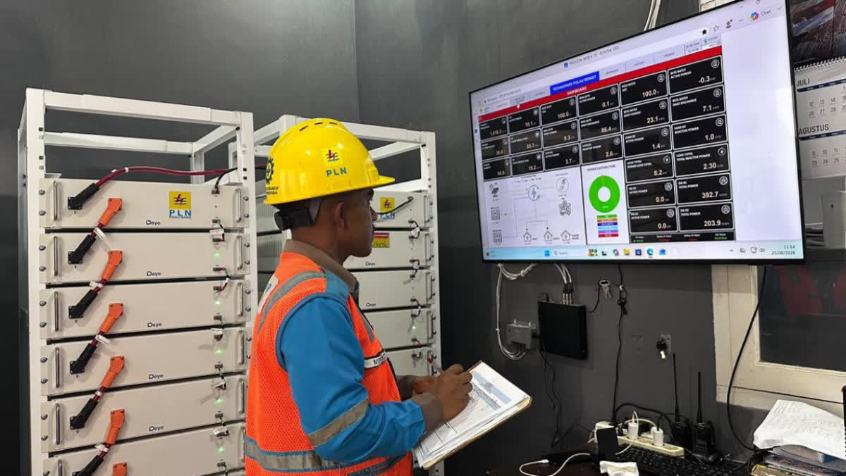 Foto: PLTS PLN Ganti Diesel, Listrik 24 Jam di Pulau Rengit